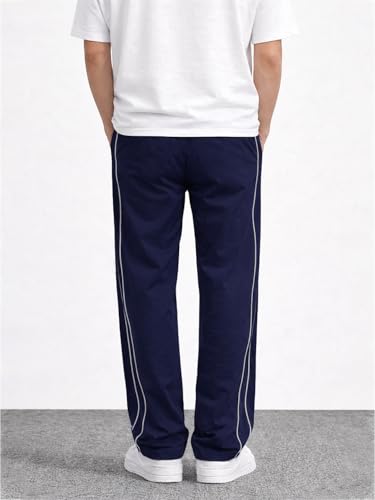 Image of CHKOKKO Men's Relaxed Track Pants for Gym Workout Running Casual Wear Sports Lower with Pockets Adjustable Drawstring Waist Lightweight Quick Dry Activewear Fitness