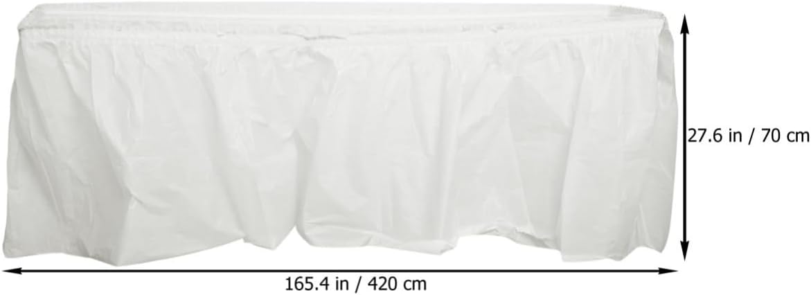 Plastic Table Skirt Disposable PEVA White for Party Wedding Decor