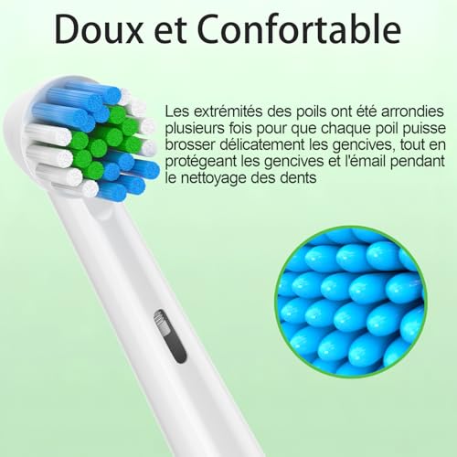 Qitizu Brossette de Rechange Compatible avec Braun Oral-b Brosse à Dents Electriques (16 Blanc, 16 unité) – vue 4