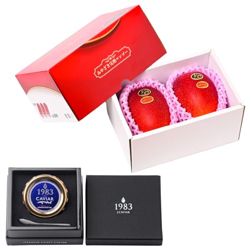 太陽のタマゴ(4L×2玉)&宮崎キャビア1983 1個(12g) 宮崎 マンゴー フルーツ 果物 くだもの キャビア 魚介 魚卵 詰め合わせ 国産 食品 希少