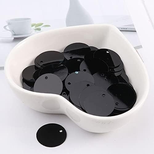 Paillettes à coudre plates rondes ovales en PVC noir de 15mm à 50mm accessoires couture robe