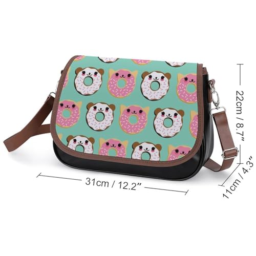 Donut Panda Crossbody Bag Anti-Theft Side Shoulder Bags Adjustable Leather Messenger Bag Unisex2
