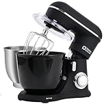 Kitchen in the box Stand Mixer, 4.5 L & 5 L Kitchen Mixer, 10+P Speed Dough Mixer with Dough Hook, Whisk and Beater,1300 W, Black