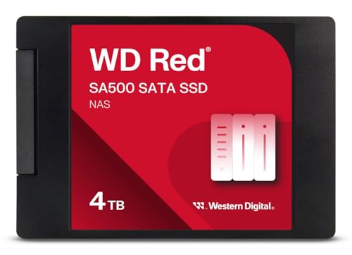 WD Red interne Festplatte 4 TB (3,5 Zoll, NAS Festplatte, 5.400U/min, SATA 6 Gbit/s, NASware-Technologie, für NAS-Systeme im Dauerbetrieb) rot