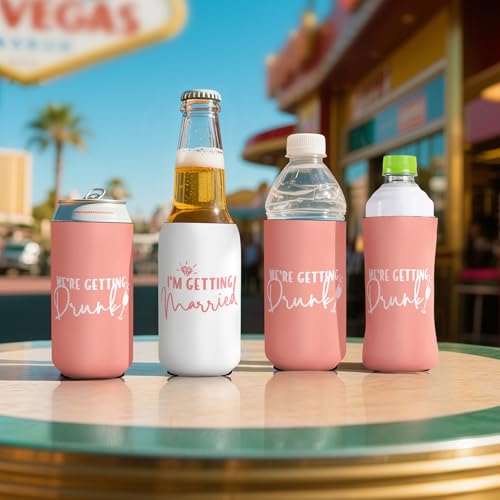 Image of 12 Pcs Bachelorette Party Can Coolers, Neoprene Insulated Can Sleeves Drink Holders for Bridal Shower Decorations, Bachelorette Party Favors for Bride Bridesmaid Gifts, Slim