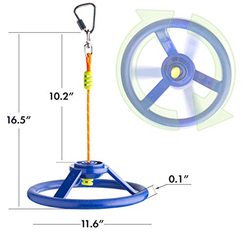Cateam Ninja line Spinner Wheel with 360 Degrees Rotating Joint and ninjaline Carabiner - 360 Degrees Rotating Accessory for Your Obstacle Course - Thumbnail 2