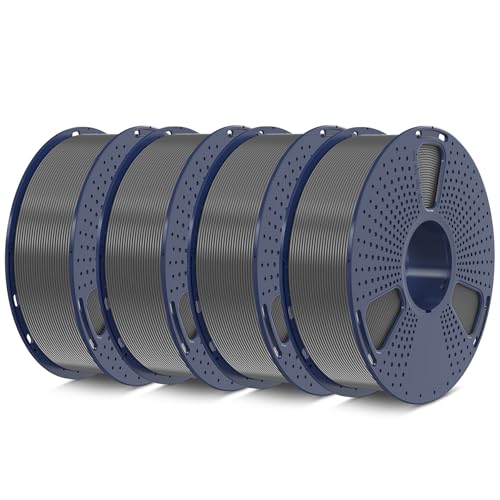 Image of SUNLU PETG Filament 1.75mm 4KG Bundle, Less Stringing and Good Layer Adhesion, Individually Vacuum Packed, 3D Printer Filament 4kg, 1kg per Spool, Pack of 4, 4 Colors, 4 Grey