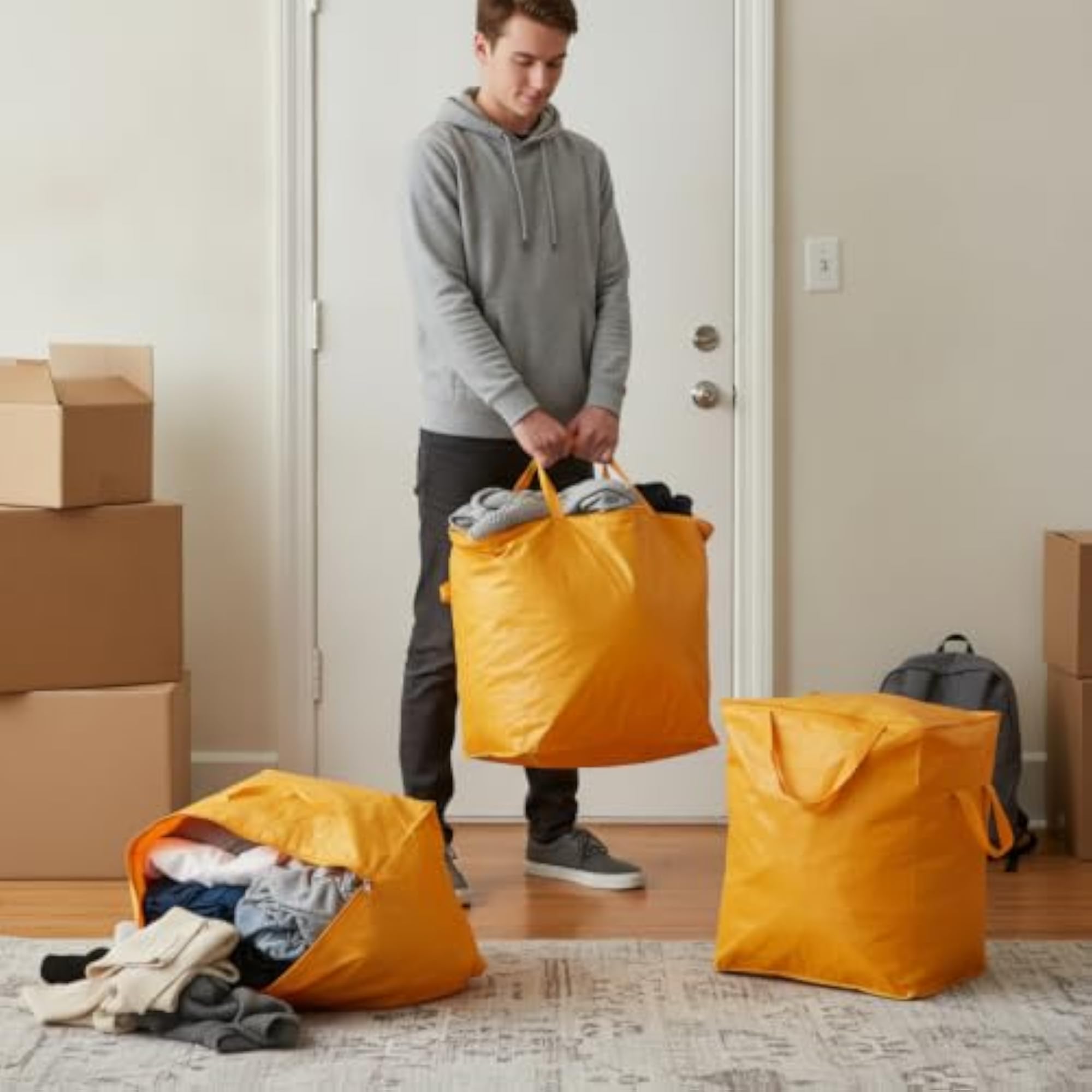 Heavy-Duty Waterproof Moving Storage Bags for Clothes and Bedding