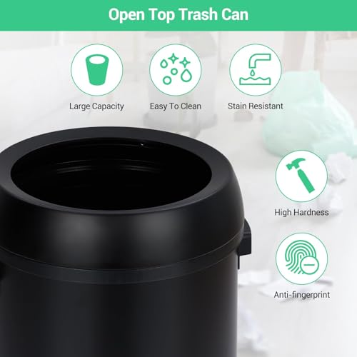 Caneca de basura comercial acero inoxidable 65L abierta miniatura 6