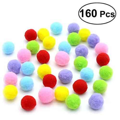 Ueetek 160Pcs Cat Toys Assorted Color Soft Cat Toy Balls Kitten Toys Pompon Balls (Mix Color) #TOP3