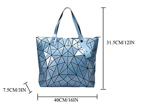 Ulalaza Geometric Lattice Top-Handle Handtasche für Frauen Matte Tote Purse Handtaschen Geometry Shoulder Bag