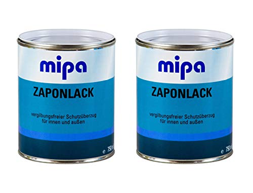 2 x MIPA Zapon vernice protettiva per metallo, ingiallimento, rivestimento protettivo 750 ml