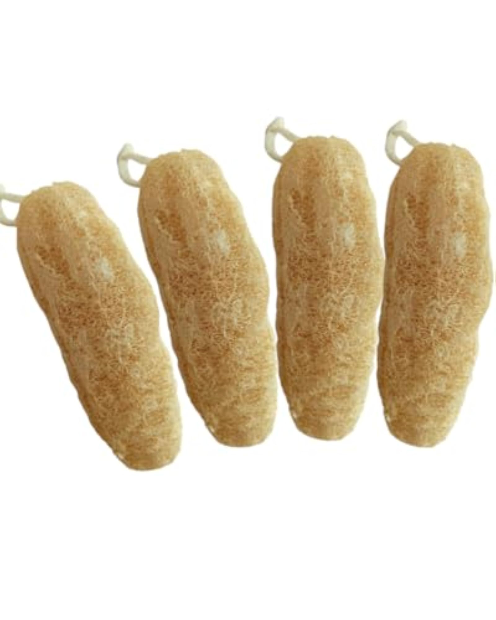 Natural Loofah Body Scrubber Organic Bath Sponge, Pack of 4
