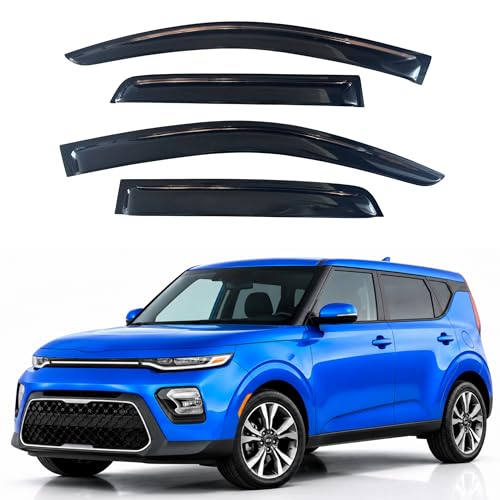 Image of IG Window Visors Fit for 2020-2026 Kia Soul, Out-Channel Rain Guards Vent Wind Deflectors 4PC, Car Accessories for 20-26 Soul
