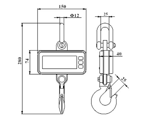 Crane Scale,Hyindoor 1000Kg/2000Lb Hanging Scale Digital Industrial Heavy Duty Crane Scale Smart High Accuracy Electronic Crane Scale (1000Kg With Remote Control) #TOP6