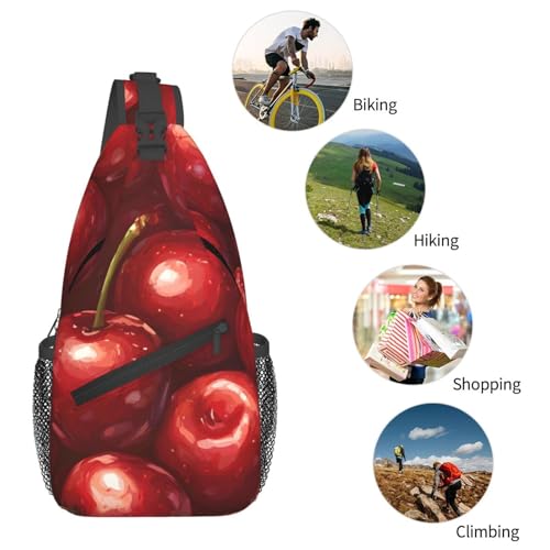 Mochila cruzada estilo Cherry Fruit Patterns para viaje miniatura 6