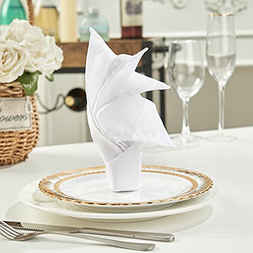 Mebakuk Cloth Napkins Set Of 6, Premium 17 X 17 Inch Solid Washable Linen Style Napkins, Soft Table Napkin For Wedding Party Restaurant Dinner Parties (White, Set Of 6) #TOP4