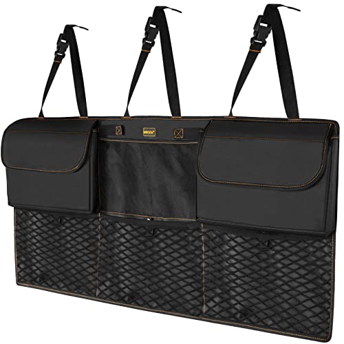 Marksign Deluxe Trunk Organizer With 3 Mesh Pockets, High-Elasticity Mesh Pockets For Balls, Top Flap Pockets For Kids And Pets, Reinforced Never-Sag Design… #TOP5