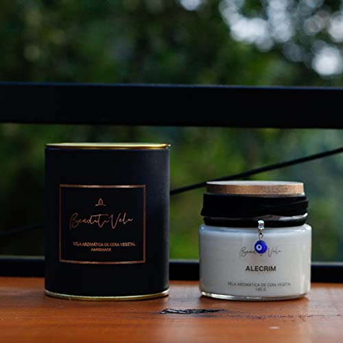 Vela Vegetal Aroma Alecrim Vidro Og - Bendita Vela