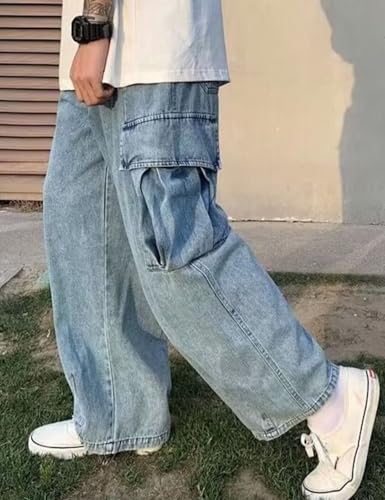 Y2k Baggy Cargo Jeans Vintage Hip Hip Causal Loose Denim Pants Vintage Skateboard Pants3