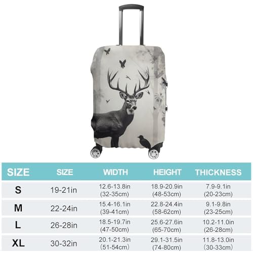 Hunting Silhouette of Deer Luggage Cover, Elastic Luggage Protector Fits 19-32in Suitcases, Washable & Anti-Scratch Suitcase Cover for Men Women S2