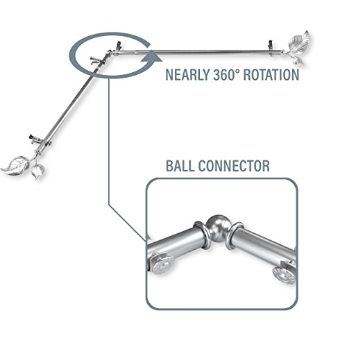 A&F Rod Decor - Leaf Corner Window Curtain Rod 48-84 Inch (Each Side) - Antique Brass #TOP2