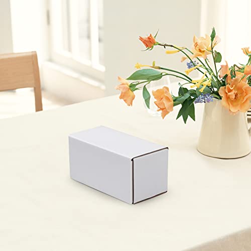 Horlimer Shipping Boxes Set Of 50, Small Corrugated Cardboard Box Literature Mailer, (White, 4.6" X 2.2" X 2.2") #TOP5