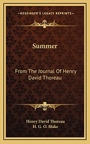 Summer: From The Journal Of Henry David Thoreau