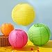 Riakrum 16 Pcs Neon Themed Paper Lanterns Birthday Party Decorations Mixed Size 6'' 8'' 10'' 12'' Colorful Chinese Hanging Paper Lanterns for Wedding Home Decorations Supplies