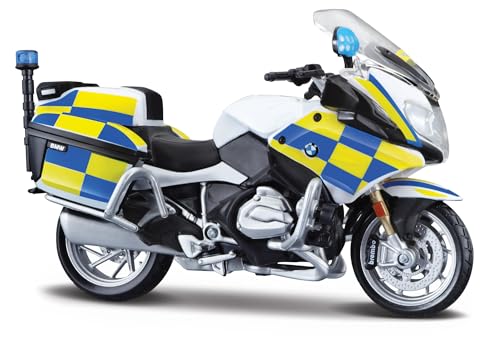 Maisto M34306 Authority Police Motorbikes-1:18 Scale Die-Cast Motorcycle, Yellow