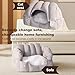 NEREIDS NET Cat Sleeping Bag Small Dog Bed Cat Bed Round Plush Hooded Cat Bed Cave Pet Sofa Dual-Purpose Bed Adjustable Pet House Tent with Washable Removable Cushion for Cats Small Dogs Rabbit Grey