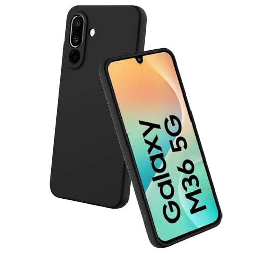 Image of Back Cover for Samsung Galaxy M36 5G / F36 5G | Full Camera Protection | Premium Liquid Silicon Case | Flexible Bumper Case for Samsung Galaxy M36 5G / F36 5G (Black)