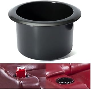 LFM- Sofa Cup Holder Black for Couch, Recliner, Car, Table – Plastic Can & Bottle Insert (Pack of 4)