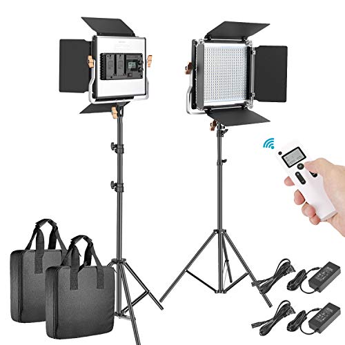 Neewer 2 Packs Advanced 2.4G 480 LED Video Light Photography Lighting Kit, Dimmable