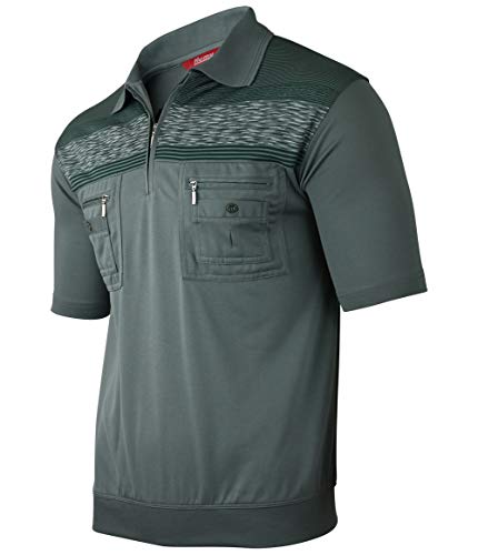 Preisvergleich Produktbild Soltice Herren Poloshirts Kurzarm, Gestreift mit Brusttasche, Polohemden, Blousonshirts aus Baumwoll-Mix (M bis 3XL) (XL, [C] Grün)