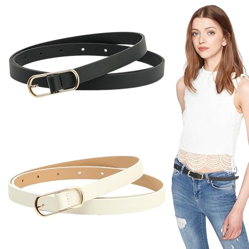 2PCS Girls Belt Versatile Leather Belt for Kids Adjustable Childrens Belts for Girls to Match Different Clothing in Daily Occasions, for example As a Decoration for Dresses and Jeans