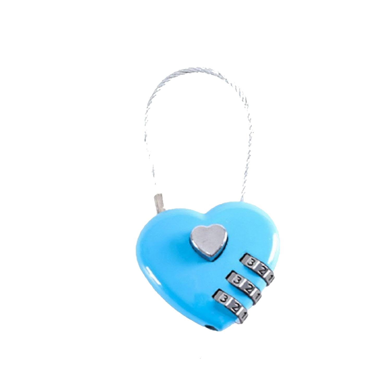 Joyhappst Image Color Mini Heart Shape 3 Code Resettable Luggage Suitcase Bag Travel Lock Padlock-Red