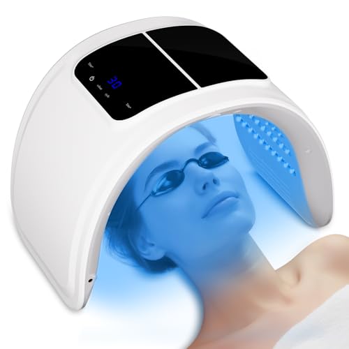 mhpoycd Máscara de terapia de luz roja para rostro y cuerpo, 7 colores de circulación de luz LED, máscara de terapia con temporizador, salón de belleza, hogar, spa, cuidado facial de la piel