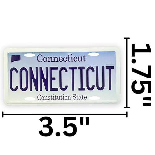 Imán decorativo placa Connecticut 4.45x8.89 cm miniatura 3