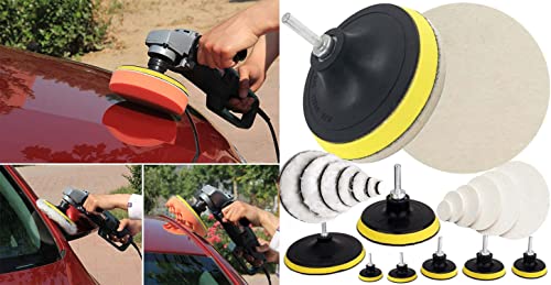Image of DIY Crafts 4x Kits, 5 inchinch, Car Buffers and Polishers Kit for Drill, Drill Polishing Wheel Foam Ball Buffing Pads Sponge Ball for Automotive Car Wheels Hub Care, Metal, Plastic, (4x Kits, 5 inchinch)