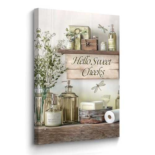 BJYCHG Farmhouse Bathroom Wall Decor Rustic Bathroom Quotes Signs Wall