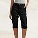 txxeoss Bermuda Cargo Shorts for Women with 6 Pockets Knee Length Twill Half Casual Dressy Shorts Pants Bottoms A-Black