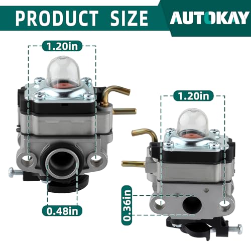 AUTOKAY 753-06258A Carburetor Fits for MTD 75306258A Ryobi RY252CS RY253SS RY251PH RY254BC 2 Cycle 25ccTrimmer Craftsman Cultivator 316299372 316773800 with Gasket Spark Plug - Thumbnail 5