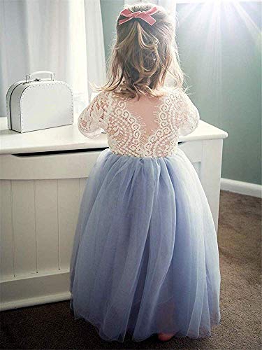 Image of Topmaker Flower Girl Dress for Toddler Baby Girls,Lace Tulle Dress for Wedding,Birthday Party,Photoshoot,Special Occasion