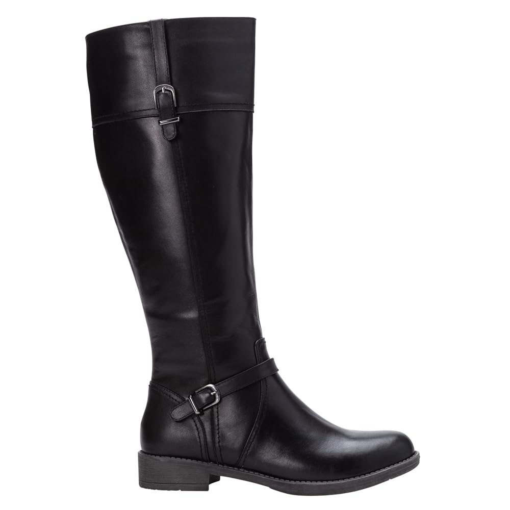 Propet Womens Tasha Round Toe Zippered Casual Boots Knee High Low Heel 1-2" - Black