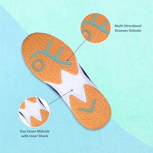 Image of NIVIA HY-Court 2.1 Badminton Shoes for Men | Ultimate Footwear for Court Mastery | Padel Shoes | Pickleball Shoes | Non-Marking Court Shoes | Unleash Your Full Court Potential | (Navy Blue /Red /Yellow /Black)