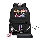 Kpop Backpack, Women Korean Causal Daypack Backpack Large Cartoon Travel Bag Laptop Bag , Fan Gift 4