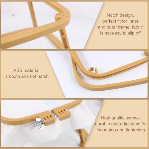 Versatile Double Embroidery Stand, Compact Desktop Embroidery Cross Stitch Frame-Hands Free 2-Tier Embroidery Hoop Frame for Needlepoint Sewing Craft Projects (Khaki) by MITUKIYOUNG - Image 5