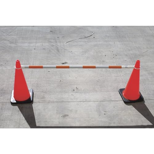 JBC Retractable 10ft. Cone Bar - Orange/White, Extends 6ft. to 10ft. Model Number CONEBAR10OW