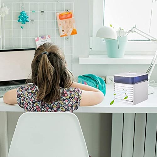 Kongshop Desktop Small Air Conditioner Personal Air-Conditioning Fan Desktop Air Conditioner Natural Cold Wind Sterilization Suitable For Bedrooms Offices Dormitories Cars Camping Tents #TOP7